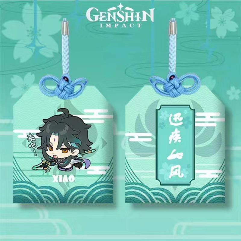 Túi may mắn Omamori Game Genshin Impact in hình nhân vật Raiden Shogun, Yae Miko, Ayaka, Ganyu, Keqing, Zhongli