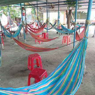 Võng cước cà phê 1 lớp . lưới võng nằm ngoài trời.võng du lịch