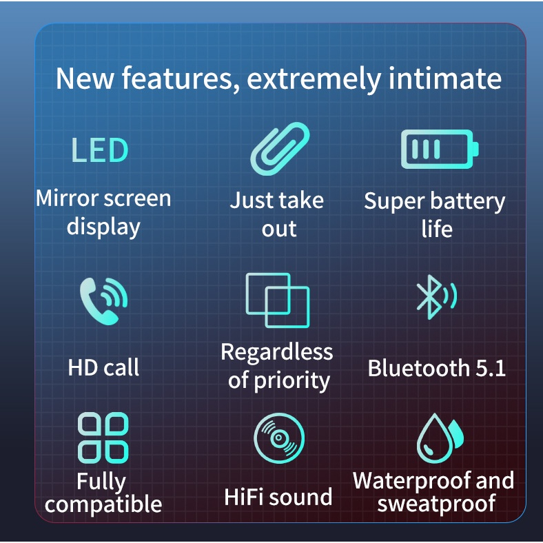 Tai Nghe Không Dây S20 Pro Bluetooth V5.2 - Âm Thanh Hifi 9D Cực Hay Có Micro màn hình LED chống thấm nước,Pin Trâu BH