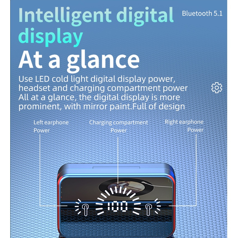 Tai Nghe Không Dây S20 Pro Bluetooth V5.2 - Âm Thanh Hifi 9D Cực Hay Có Micro màn hình LED chống thấm nước,Pin Trâu BH