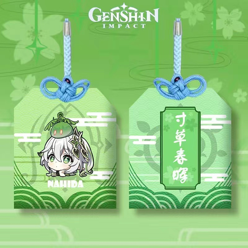 Túi may mắn Omamori Game Genshin Impact in hình nhân vật Raiden Shogun, Yae Miko, Ayaka, Ganyu, Keqing, Zhongli