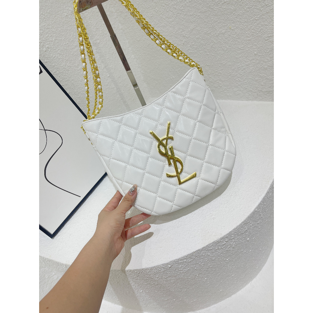 Túi xách nữ Y S L đế cong đeo vai kẹp nách size 25