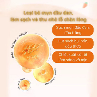 MẶT NẠ SỦI  BỌT THẢI ĐỘC CÀ RỐT ( hộp 12 gói )