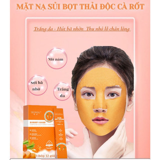 MẶT NẠ SỦI  BỌT THẢI ĐỘC CÀ RỐT ( hộp 12 gói )