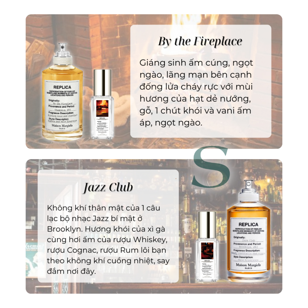 Nước Hoa Replica By The Fireplace