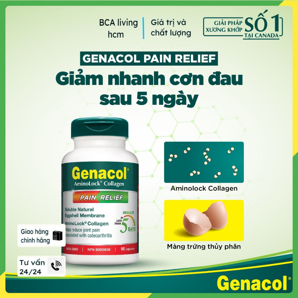 Genacol Pain Relief thực phẩm bảo vệ sức khỏe tăng tiết dịch khớp bảo vệ và tái tạo sụn khớp