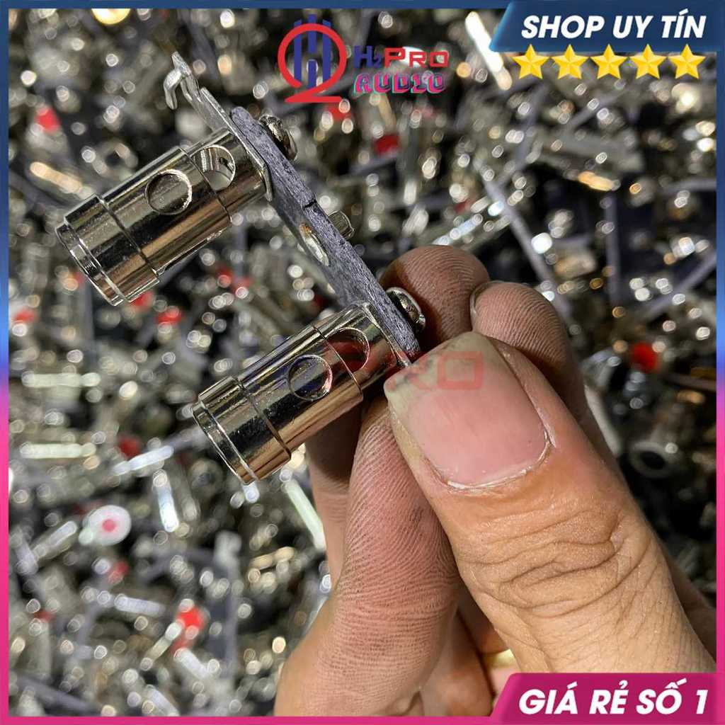 Trạm Kẹp Dây Loa 2 Chân Hàng Bãi Xịn, Jack Loa Giá 1 Cái, Gồm 2 Kẹp Đỏ Đen, Chống Sôi Nhiễu - Dễ Dùng - H2pro Audio