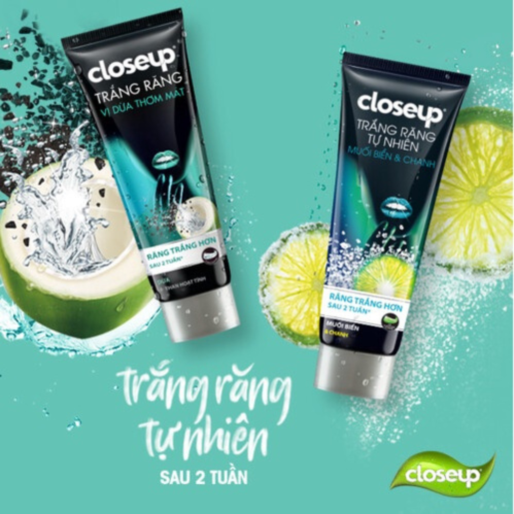 Combo 3 Kem Đánh Răng Closeup Giúp Làm Trắng Răng Tự Nhiên Với Chiết Xuất Chanh Và Muối Biển 230G