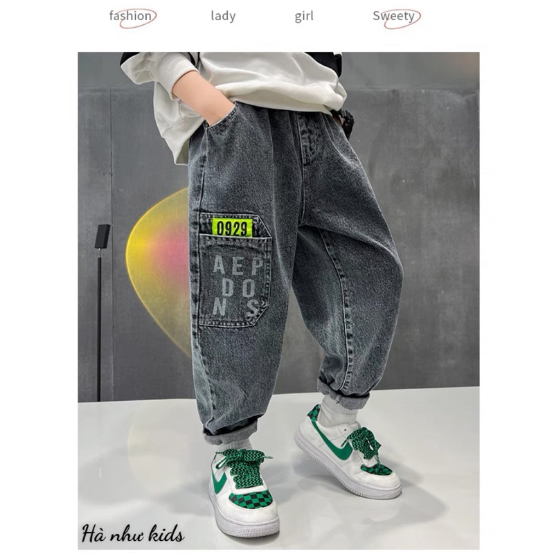 Quần jean dài ,quần bò dài mềm size đại cho bé trai