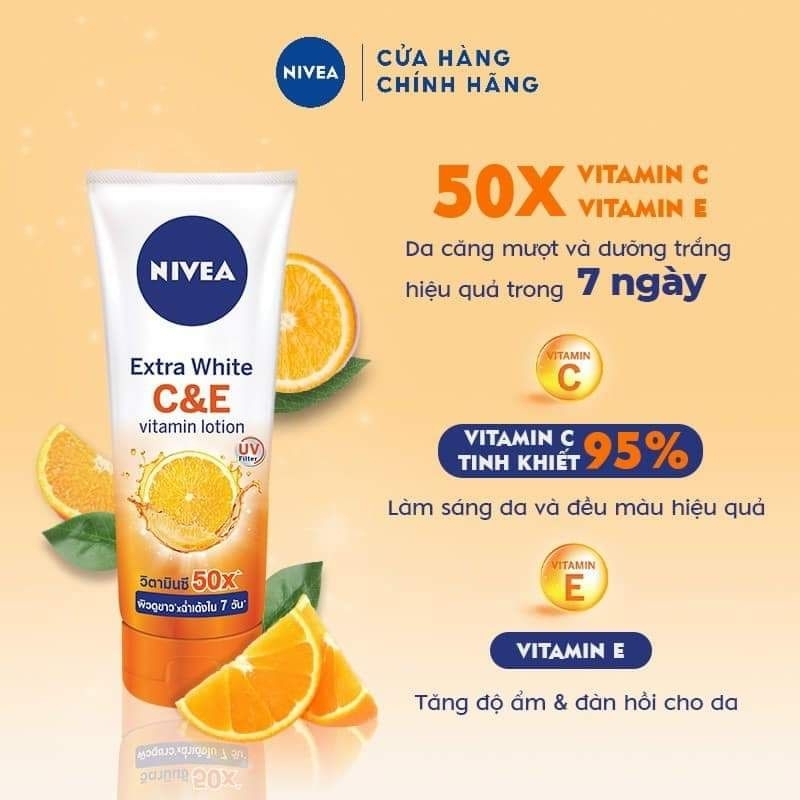 Dưỡng thể sáng da Nivea Extra White C & E Vitamin Lotion 70ml
