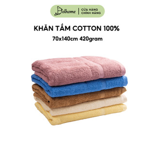 Khăn tắm lớn cotton 70x140cm 420gram, Khăn mặt gội mềm mại, thấm hút nước, không đổ lông,không phai màu - 82155