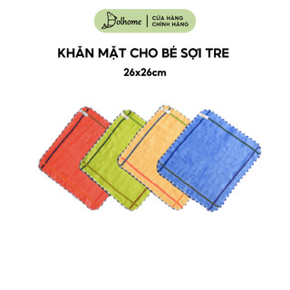 Khăn mặt cho bé 26x26cm sợi tre kháng khuẩn Dolhome, khăn xô mềm mại cho da em bé - 20214