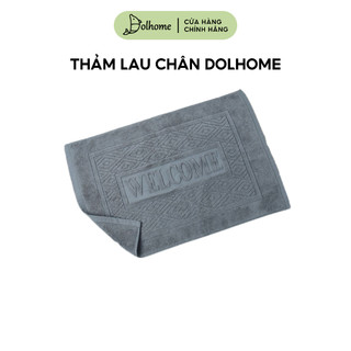 Thảm chùi chân cotton dệt chữ Welcome Dolhome, thảm lau sàn dày bền mềm mại chống trơn trượt - 20078WC