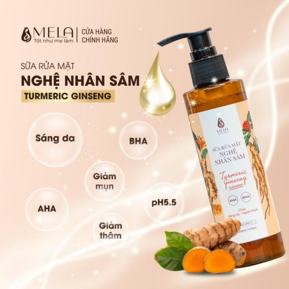 Sữa Rửa Mặt Nghệ Nhân Sâm Cho Da Dầu Mụn Sáng Da Tẩy Tế Bào Chết 200ml