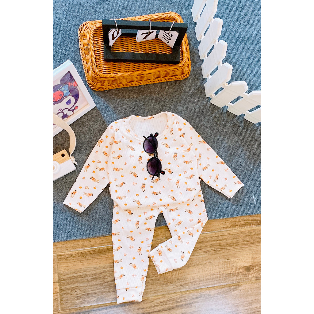 Bộ dài tay thu đông cho bé chất len tăm cực chất