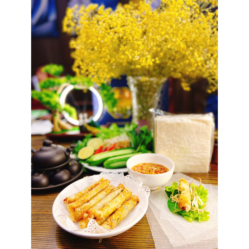 -Bánh Tráng Gói Ram Quảng Ngãi; loại cắt sẵn; mỏng mềm, 50 cái.