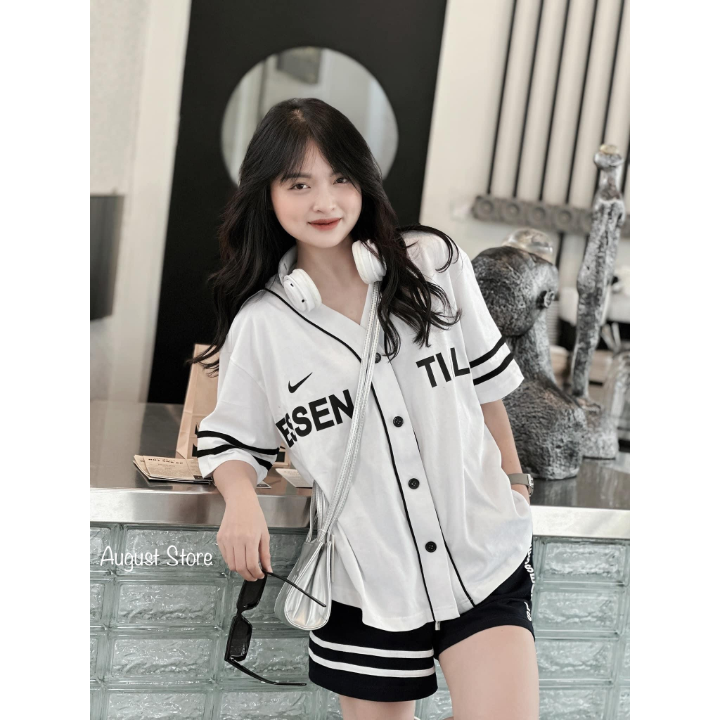 Set Bộ Thể Thao Bóng Chày Essential Thun Cộc Dáng Rộng Giấu Quần Cao Cấp