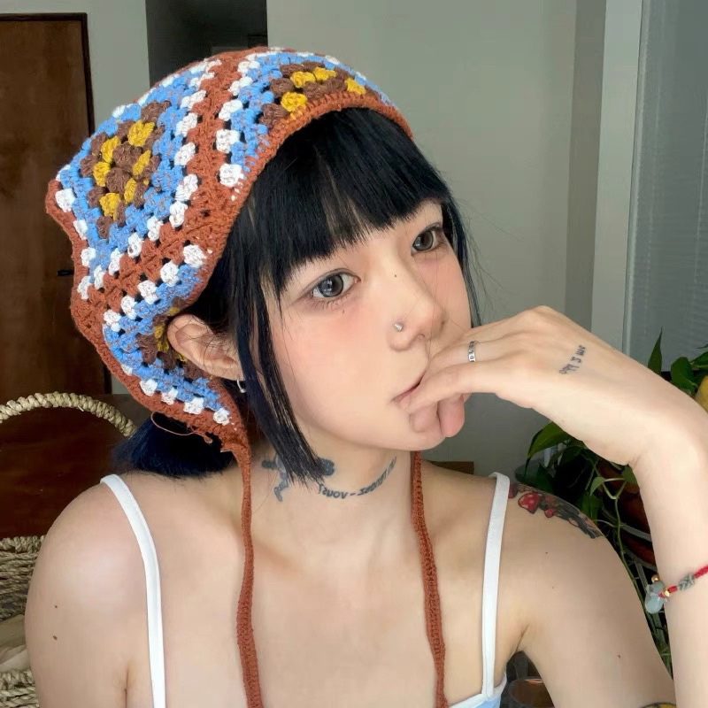 Khăn Tam Giác Khăn Hè Băng Đô Tam Giác Khăn Đi Biển Phong Cách Retro Hot Girl