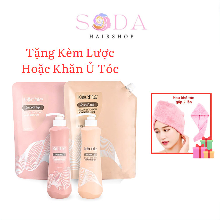 Bộ dầu gội xả Kochie Salon Backbar Smooth Soft hương hoa dịu nhẹ 500ml - 1500ml