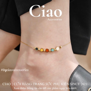 [HOẢ TỐC 1H] Vòng chân/ Lắc chân titan không đen gỉ charm hoạ tiết mã 39 Ciao accessories