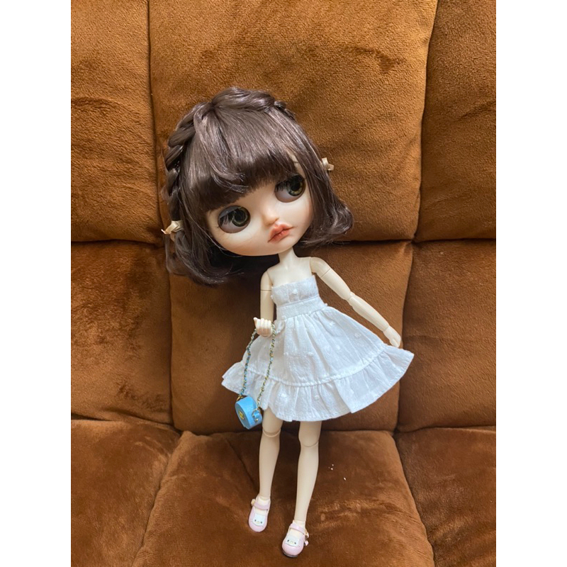 Váy đầm trắng cúp ngực size xinyi,blythe,barbie