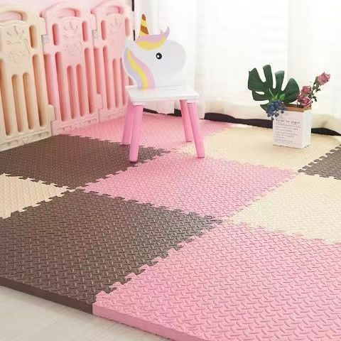 Thảm chống ngã cho bé tập bò Thảm trải sàn khâu xốp dày 2,5cm phòng khách ngủ nhiều màu