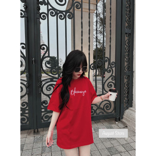 Áo Phông Balen Chữ Ký Thun Cộc Tay Dáng Rộng Giấu Quần Freesize