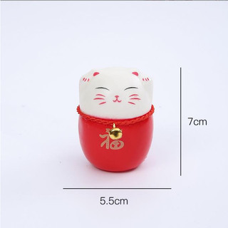 Tiểu Cảnh - Mèo Thần Tài mini bằng xốp trang trí tết, decor hoa giả, phụ kiện terrarium