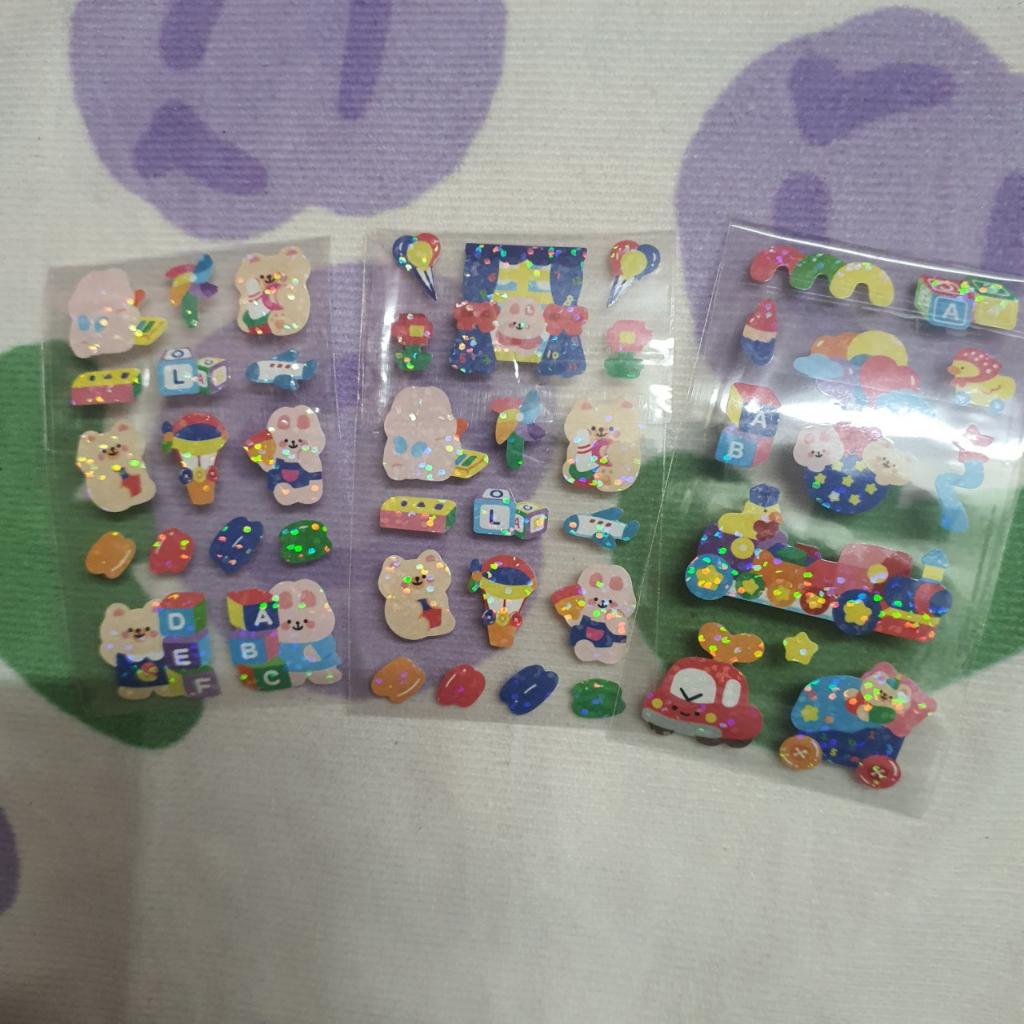 Sticker cute lấp lánh nhiều hình dáng dể thương thỏ gấu dâu cinna ngẫu nhiên