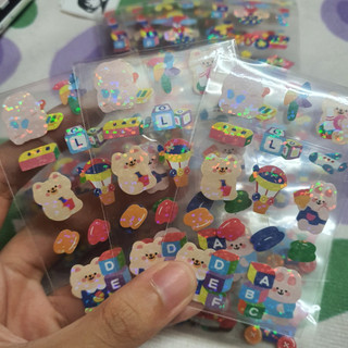 Sticker cute lấp lánh nhiều hình dáng dể thương thỏ gấu dâu cinna ngẫu nhiên