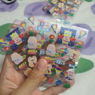 Sticker cute lấp lánh nhiều hình dáng dể thương thỏ gấu dâu cinna ngẫu nhiên