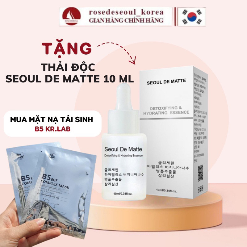 Mặt nạ Mask B5 kr.lab(tặng Serum làm sạch A.C.E thải độc Seoul de matte 10ml)
