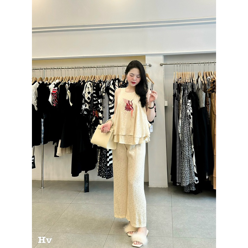 Set lụa tằm thêu hạc