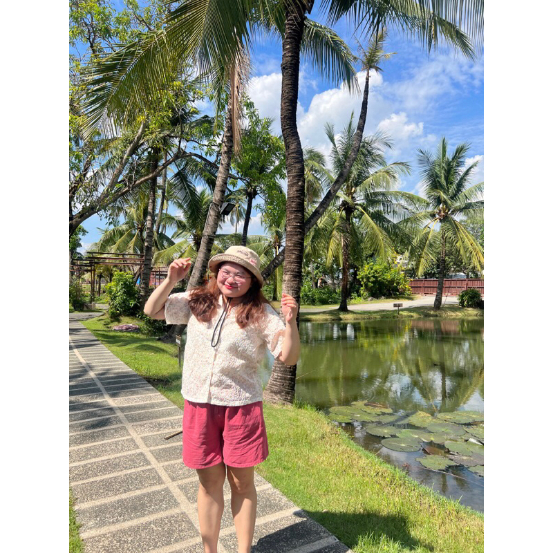 Áo sơ mi form boxy thêu hoa Sunshine