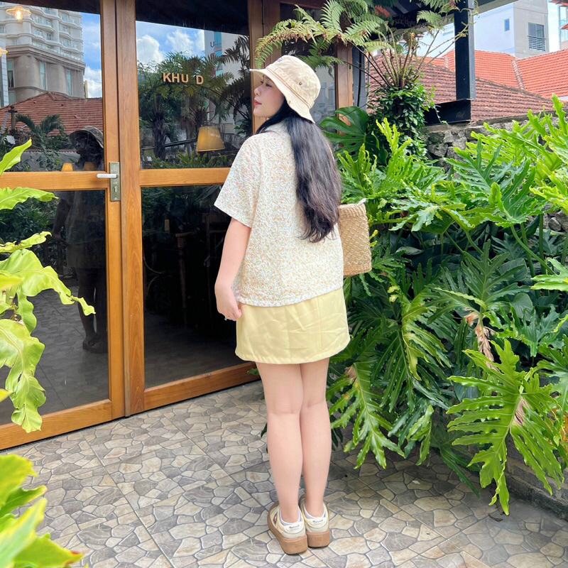 Áo sơ mi form boxy thêu hoa Sunshine