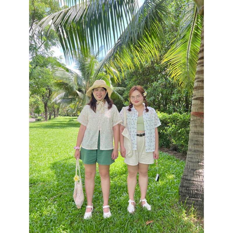 Áo sơ mi form boxy thêu hoa Sunshine