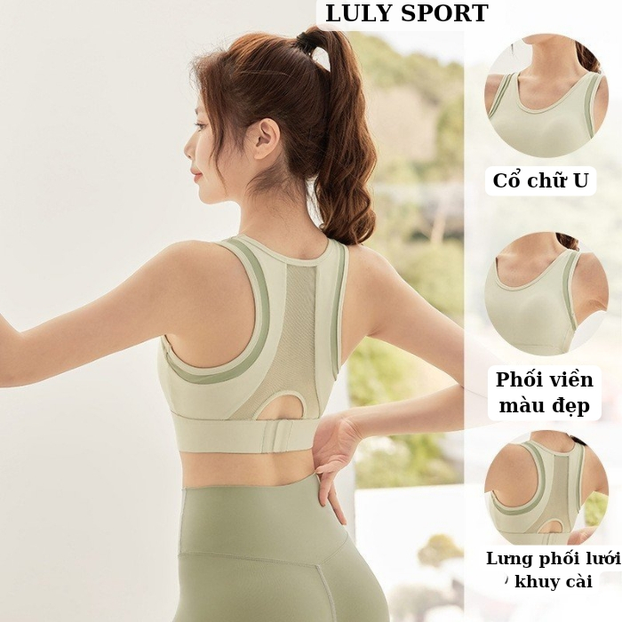 Áo ngực thể thao Tập Gym Yoga LULY SPORT chất thun lạnh co giãn tốt,mút đúc liền phối màu xinh