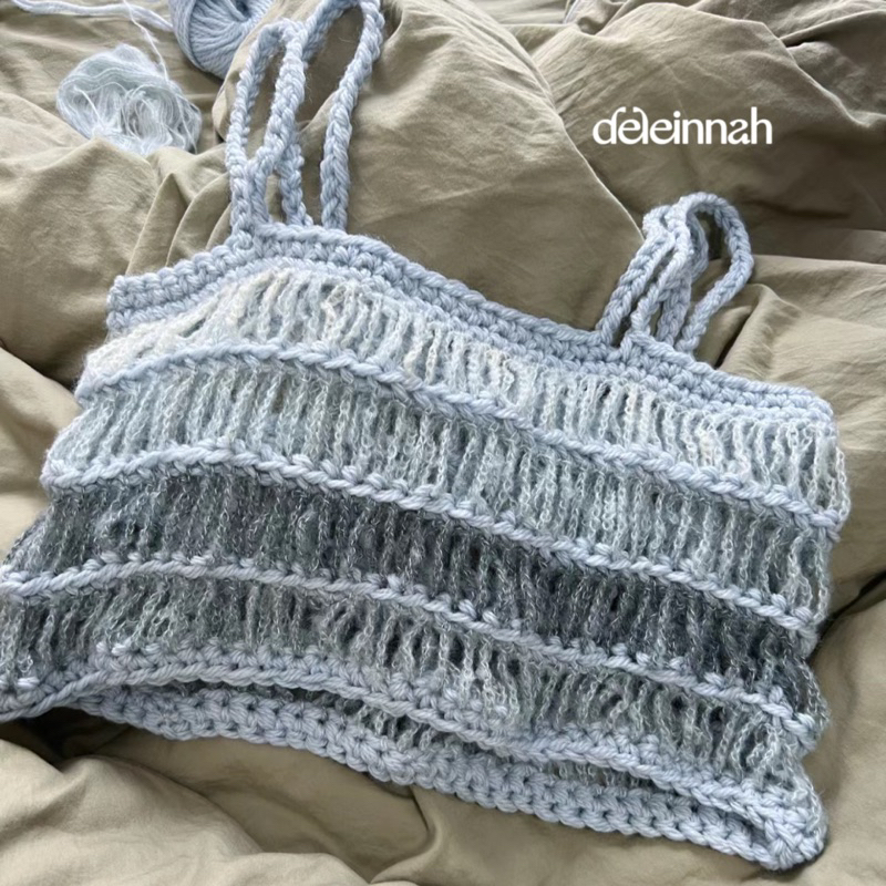 𝐌𝐎𝐇𝐀𝐈𝐑 𝐍𝐄𝐓𝐓𝐈𝐍𝐆 𝐓𝐎𝐏 I Áo croptop lưới len mohair mát mẻ mùa hè