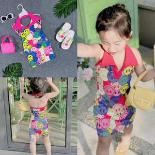 Đầm sọc body hở lưng bé gái thời trang chất thun mềm mịn