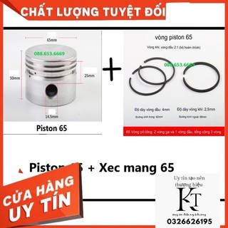 Bộ piston kèm bạc hơi 65 máy nén khí/ Pistong + Xéc măng máy nén khí 65