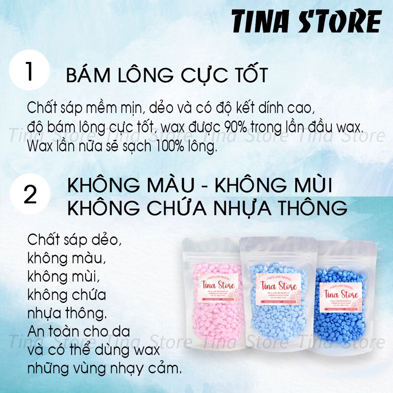Sáp màu wax lông  sáp wax nóng hạt đậu dòng premier hard wax beans nhập khẩu cao cấp 100gr - tinastore29