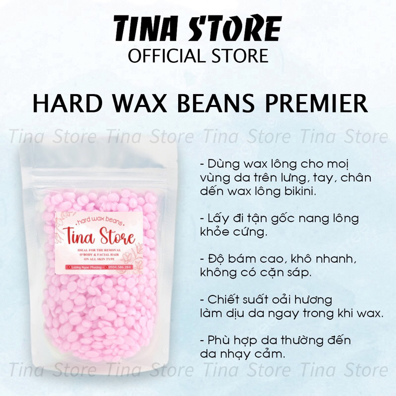 Sáp dừa wax lông nóng nhập khẩu hard wax bean 500gr giúp làm sạch lông nách,râu,tay chân,bikini.tinastore29