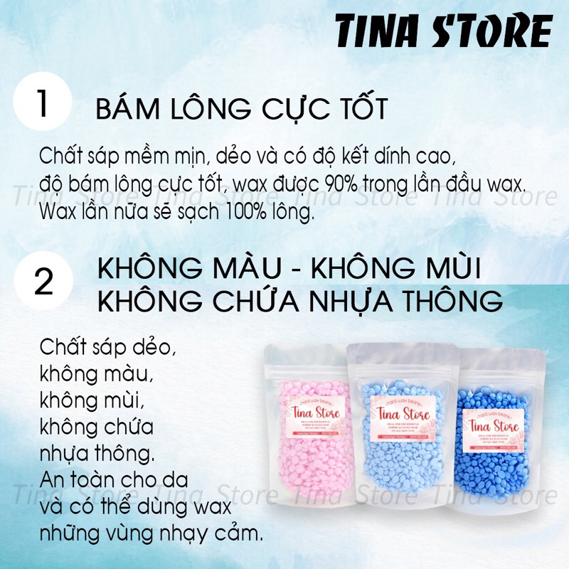 Sáp wax lông nóng trong ánh tím hard wax bean cao cấp nhập khẩu 100gr giúp làm sạch lông vùng cơ thể , nách , bikini