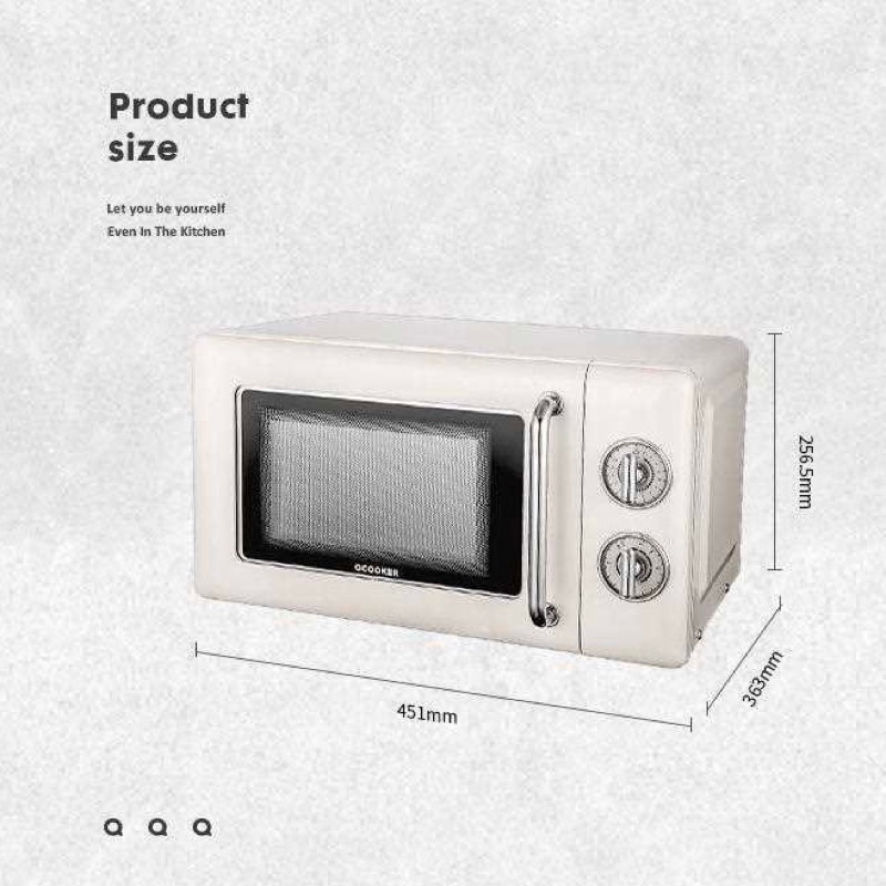 Lò vi sóng bản cơ dáng cổ điển XIAOMI OCOOKER CR-WB01B màu trắng xanh dung tích 20L BH12 tháng
