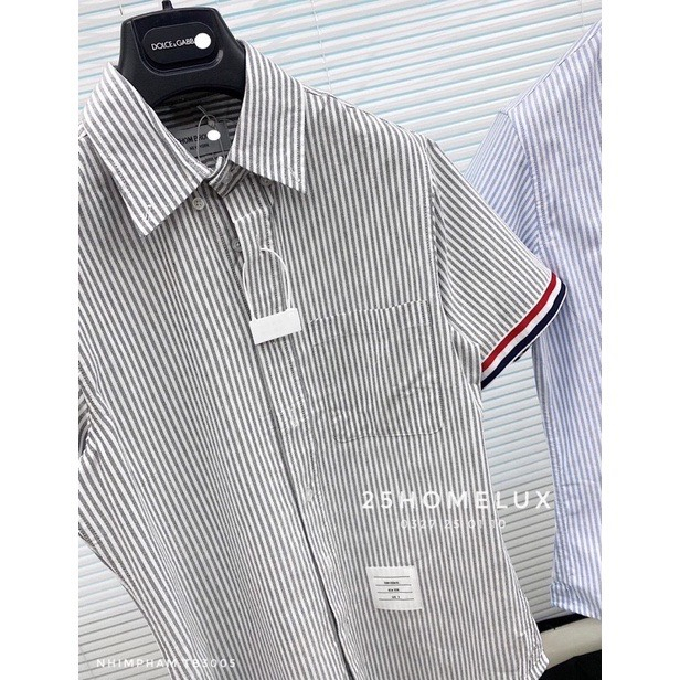 Áo Sơ Mi Kẻ Sọc Tay Ngắn Cotton Lụa Cao Cấp | BigBuy360 - bigbuy360.vn