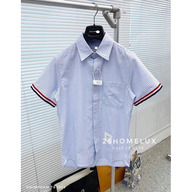 Áo Sơ Mi Kẻ Sọc Tay Ngắn Cotton Lụa Cao Cấp | BigBuy360 - bigbuy360.vn