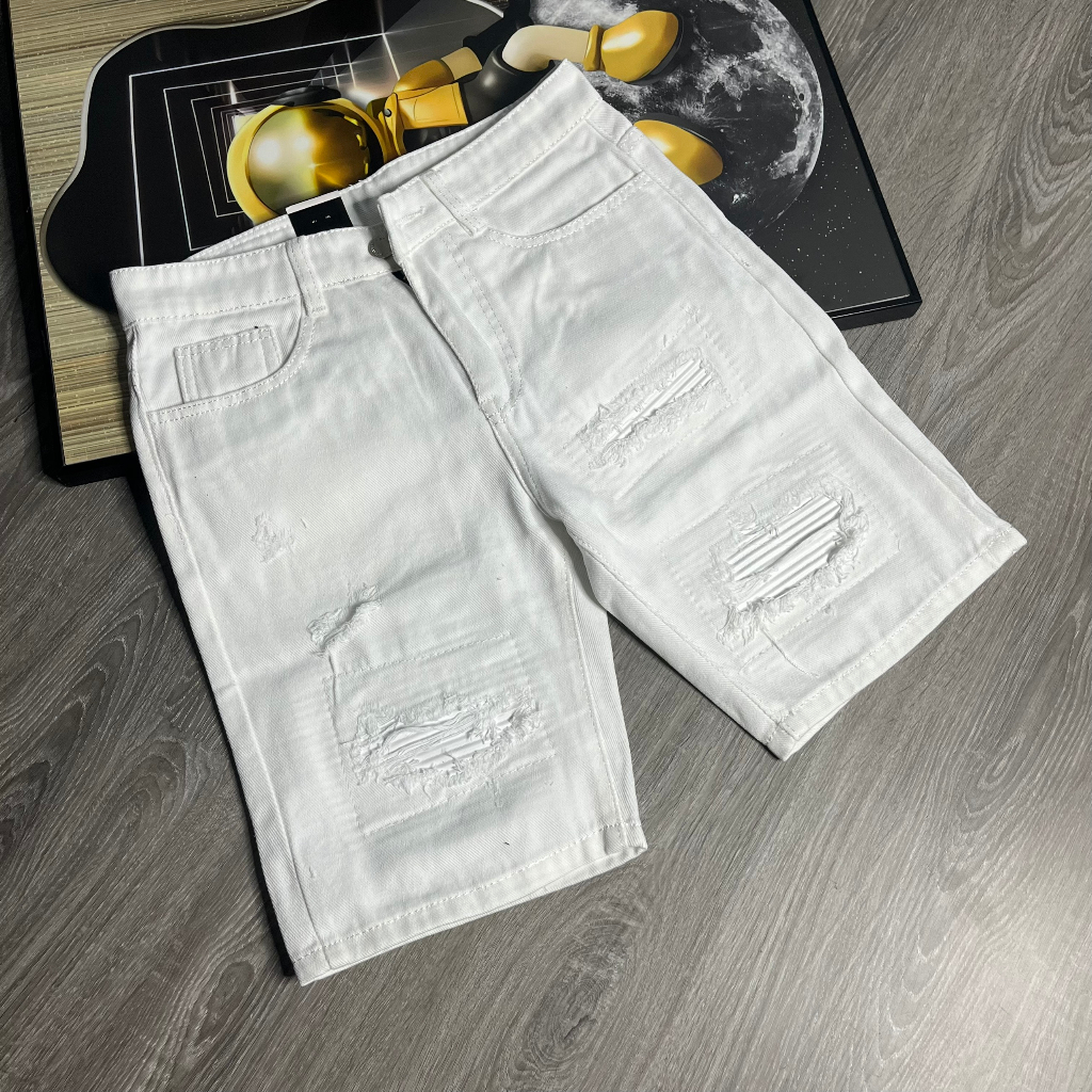 Quần Short Jean Nam vá da chất bò cotton,quần lửng jean, Quần rin nam ngắn Ptz.boutique NHIỀU MẪU ĐẸP QS261f