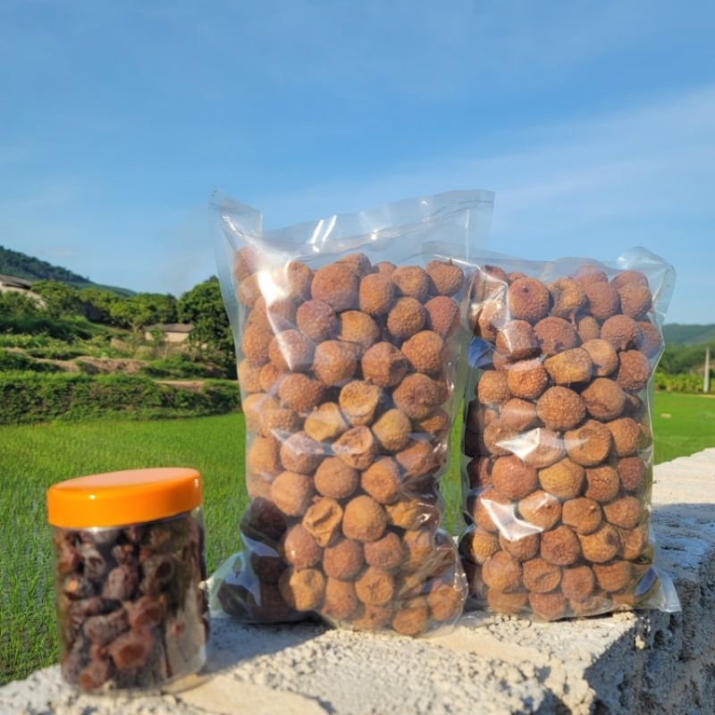 Combo 2kg Vải thiều sấy khô loại ngon và 1 hộp 500g long vải sấy khô