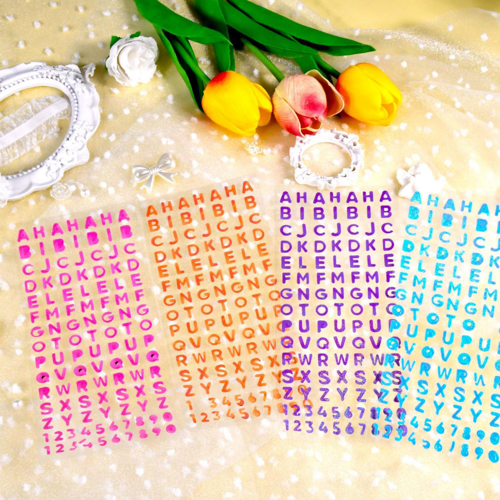 Sticker chữ cái nhãn dán trang trí sổ toploader