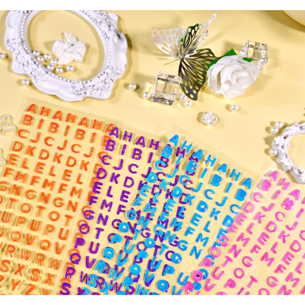 Sticker chữ cái nhãn dán trang trí sổ toploader